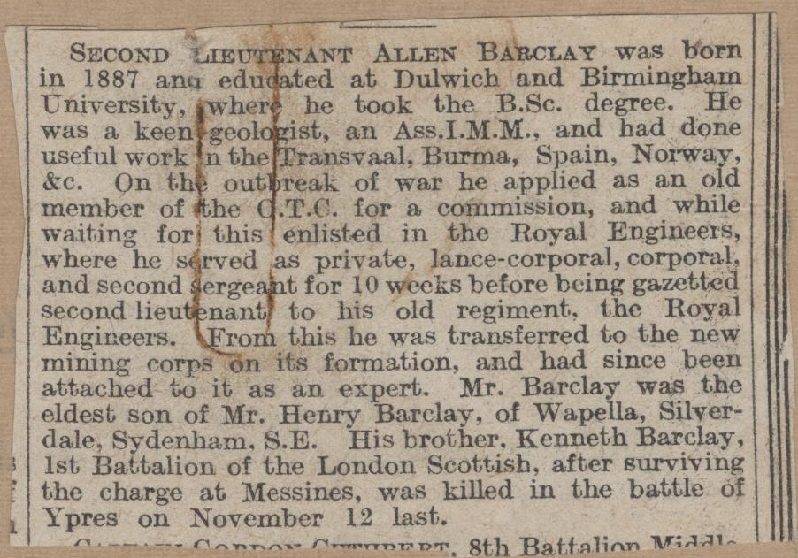 Barclay A First Obituary