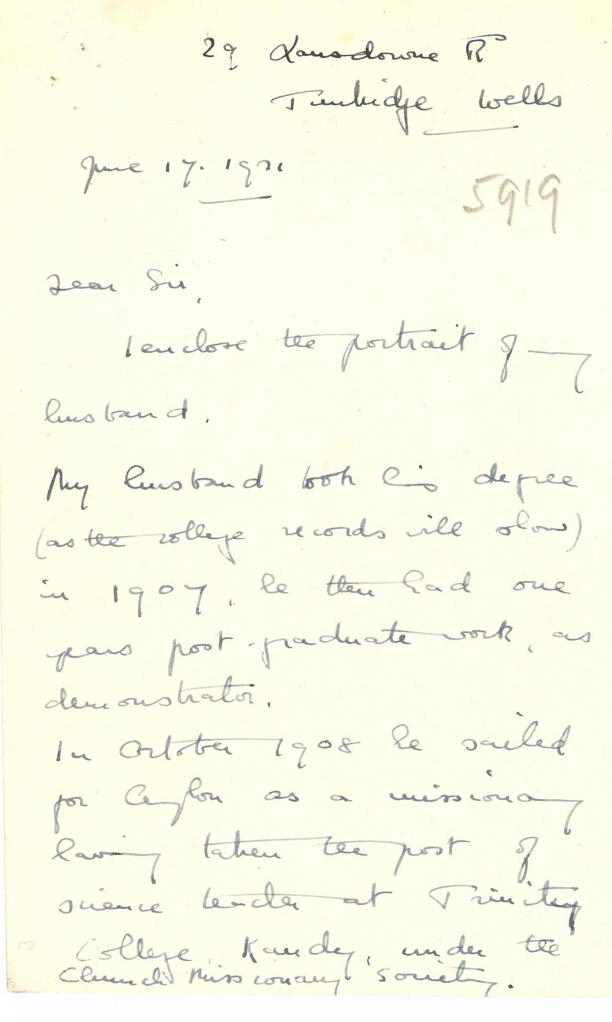 Campbell NP Second Widow Letter 1