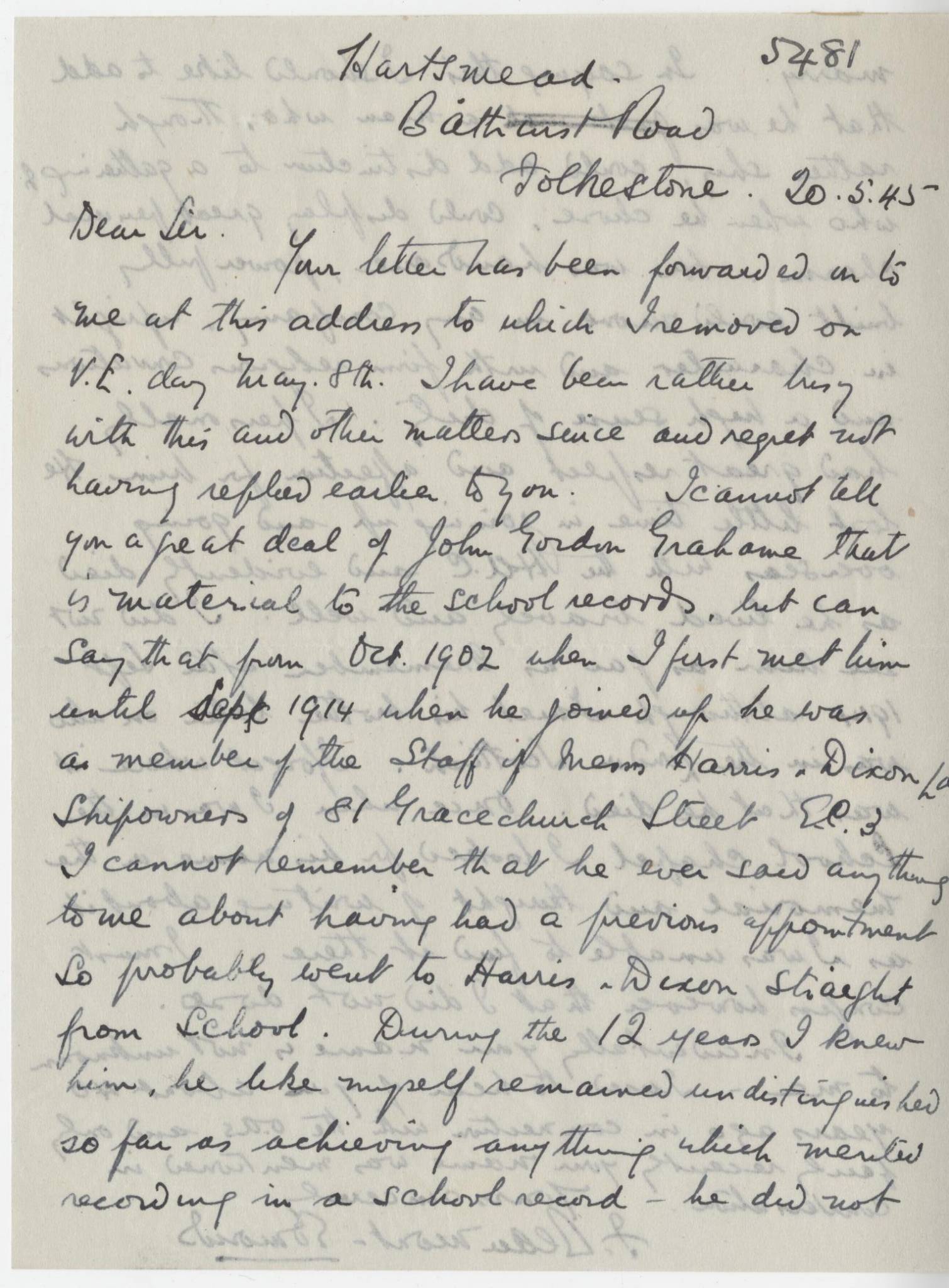 Grahame JG 1945 Letter 1