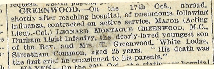 Greenwood LM Obituary