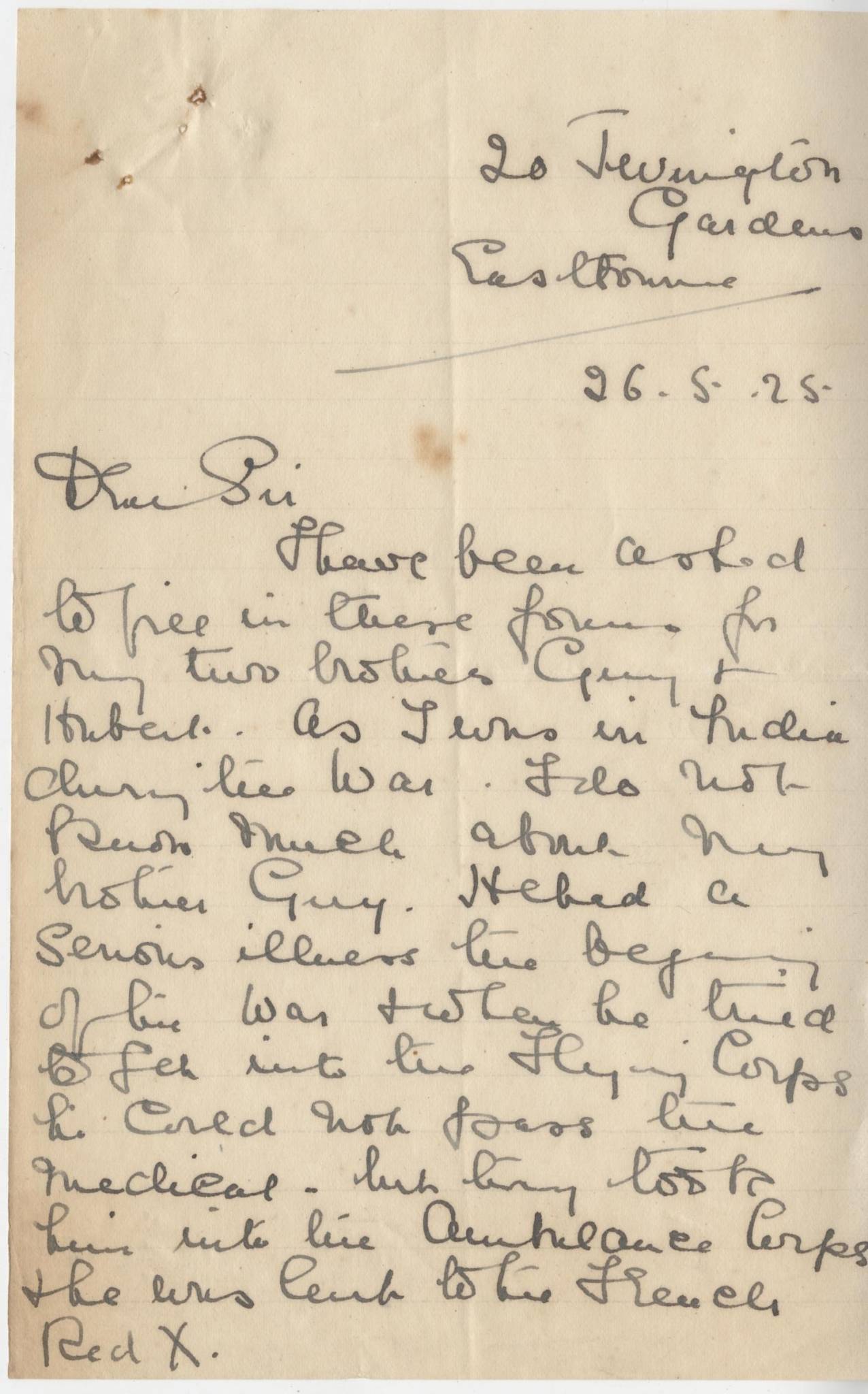 Holmes HL Second Sister Letter 1