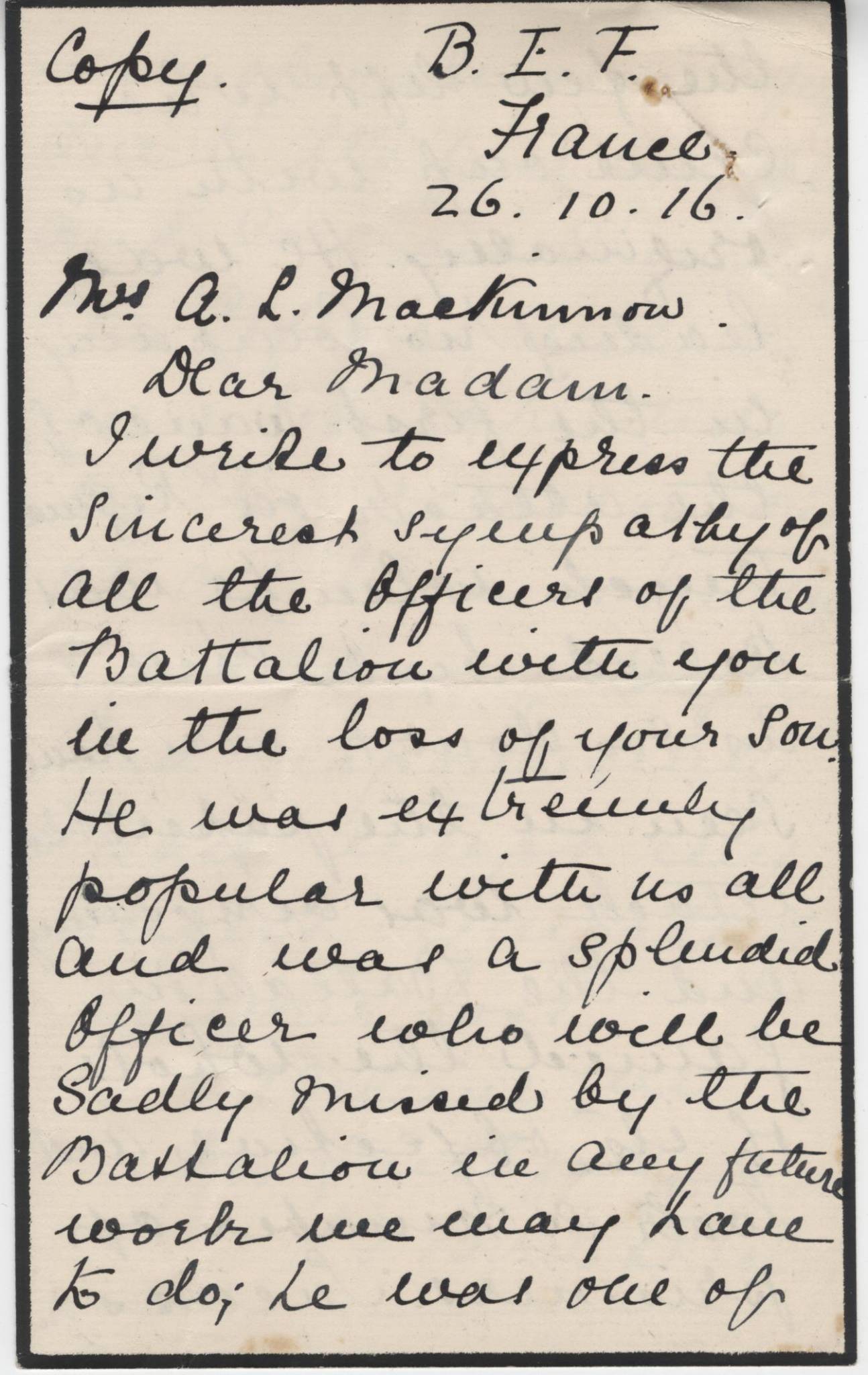 Mackinnon RF Field Letter 1