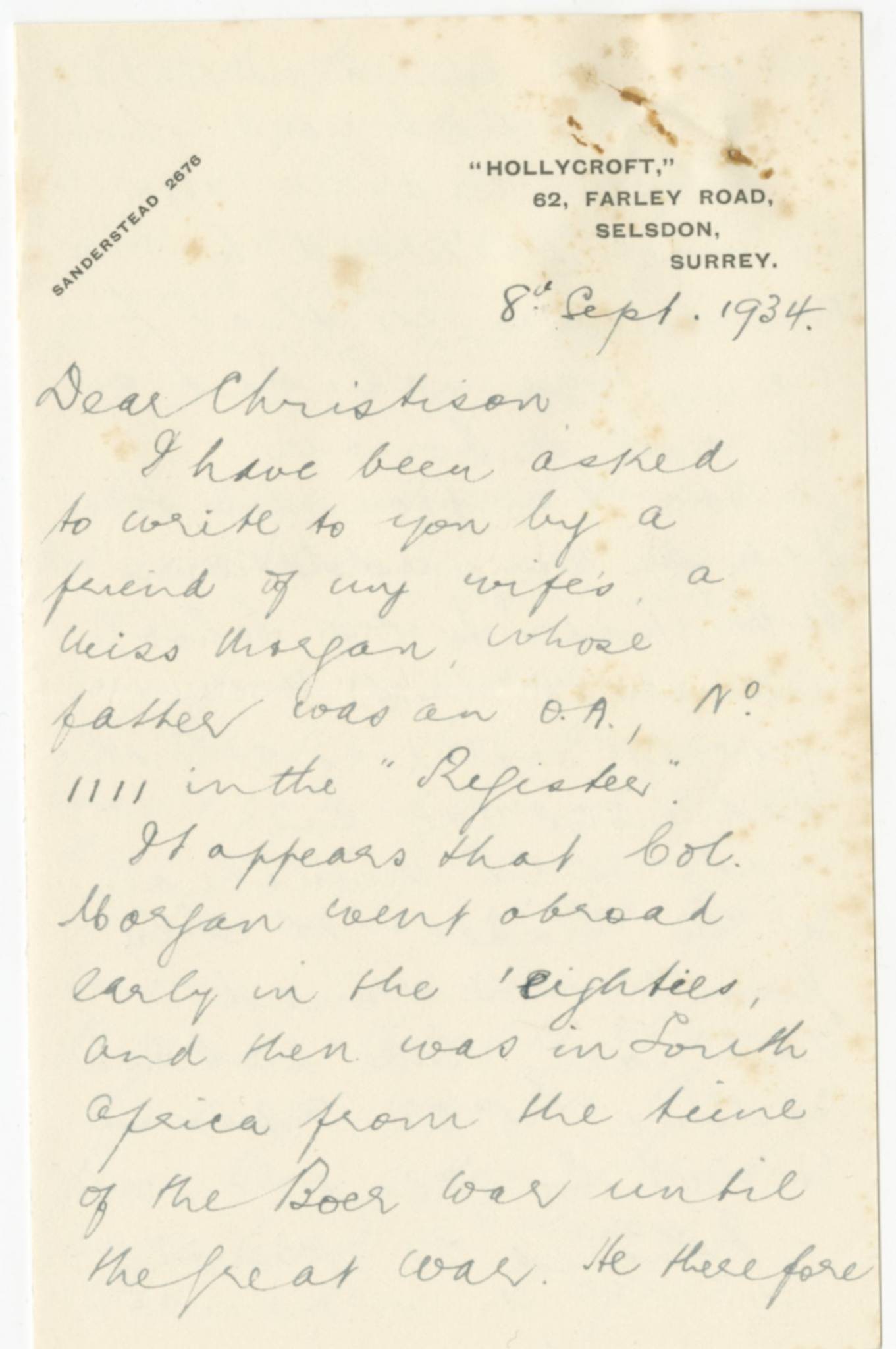 Morgan CB Letter 1