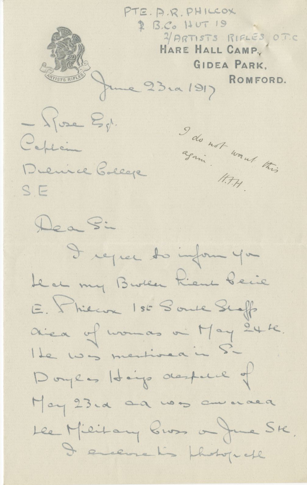 Philcox CE Brother Letter 1