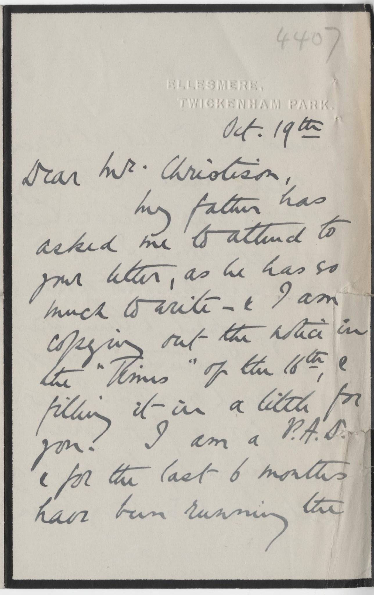 Walter C First Sister Letter 1