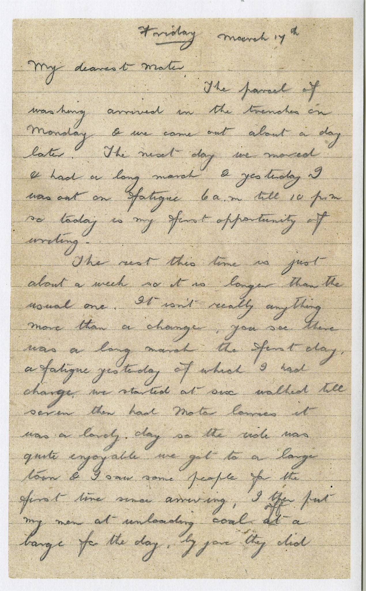 Styles AH letter 1 of 4. Photo courtesy of the Haines family archive.